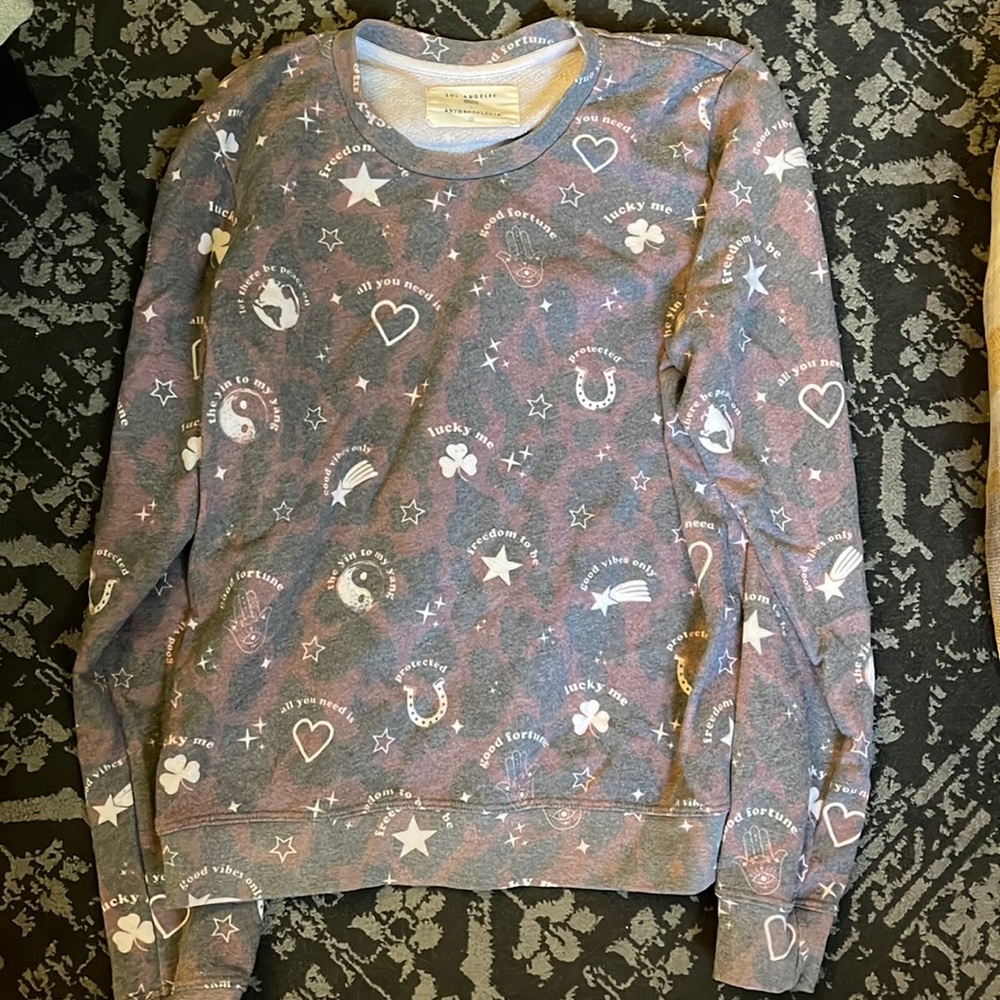 Sol Angeles Anthropologie medium luck sweatshirt tee